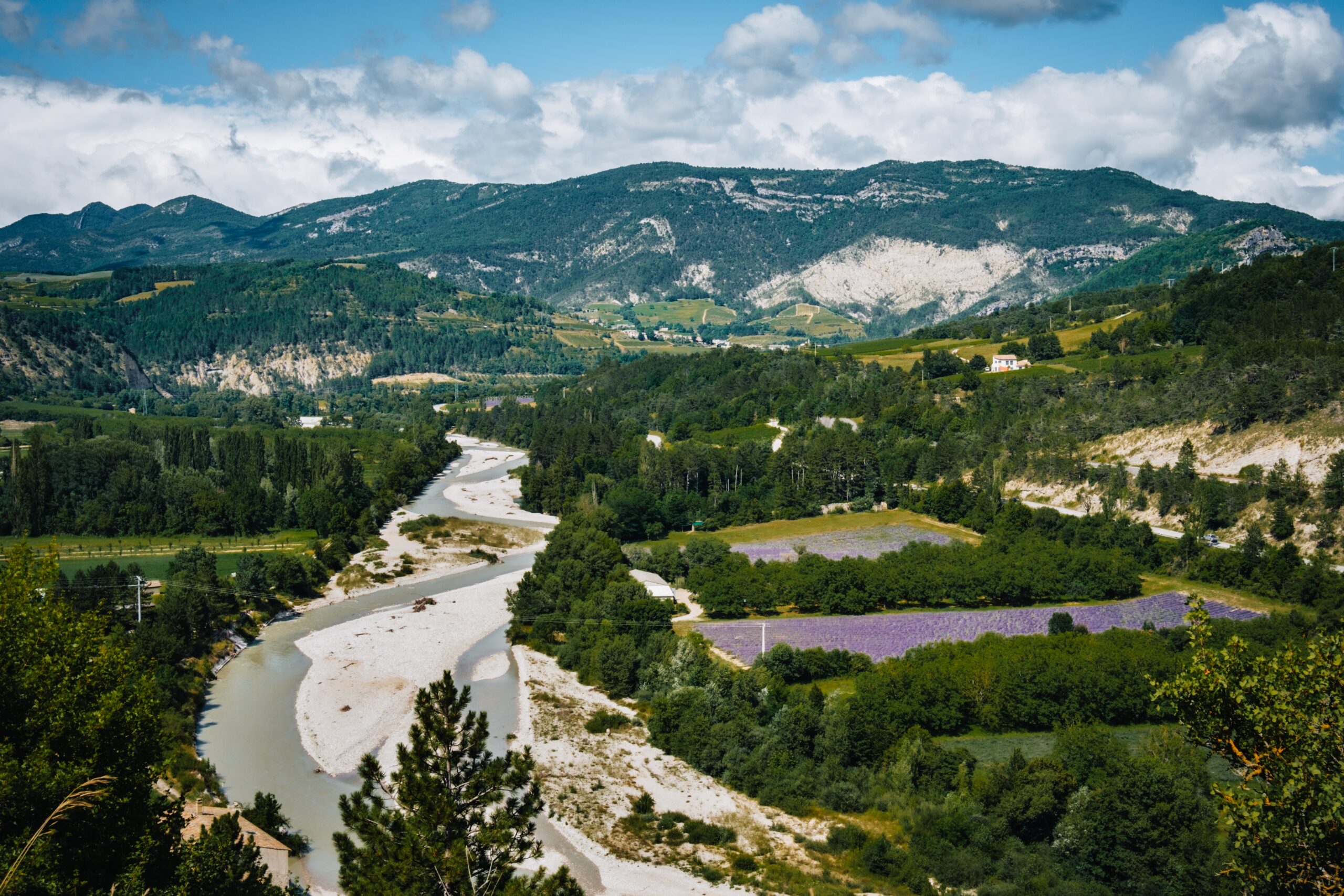 View,On,The,Drome,River,,A,Lavender,Field,And,The
