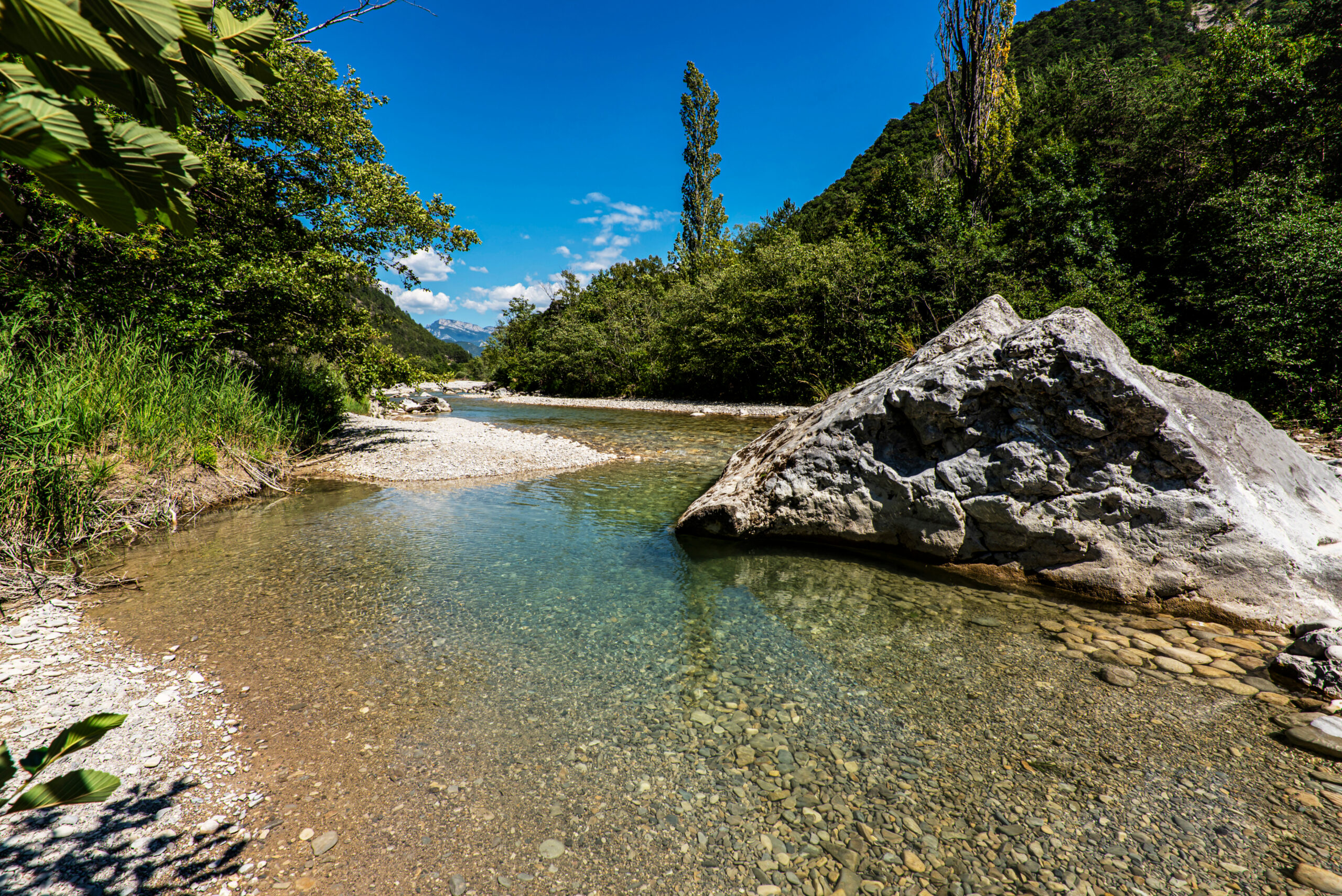 Turquoise,Water,Of,The,French,Drome,River,Running,Between,Pebbly
